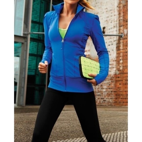 RBX Activewear Jacket Women's Long Sleeve Full Zip Blue X-Small A001164 - Picture 1 of 7